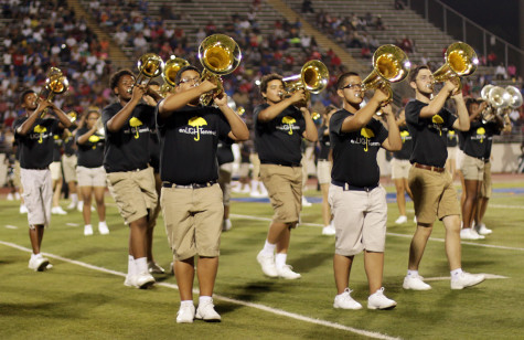 The band took the field for the first time with their new show at the Arlington football game.(Photo by Karla Estrada)